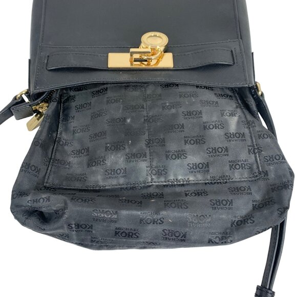 Michael Kors Black Hamilton Traveler Messenger Crossbody w/ Key And Lock - Picture 14 of 16